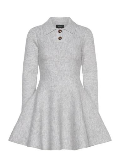 Lexter Mini Volume Knit Dress Kort Klänning Grey Bardot