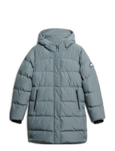 Hooded Sports Puffer Mid Jkt Fodrad Rock Blue Superdry