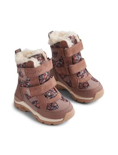 Winterboot Trailor Tex Vinterkängor Med Kardborreband Pink Wheat