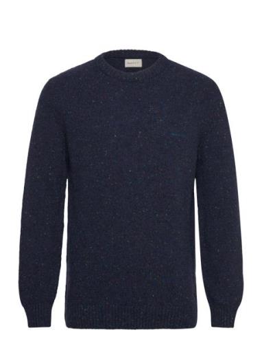 Neps Wool C-Neck Tops Knitwear Round Necks Navy GANT