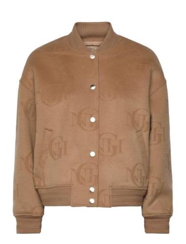 Jacquard Varsity Jacket Bomberjacka Beige GANT