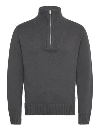 Jorfrederiksberg Knit Half Zip Tops Knitwear Half Zip Jumpers Grey Jac...