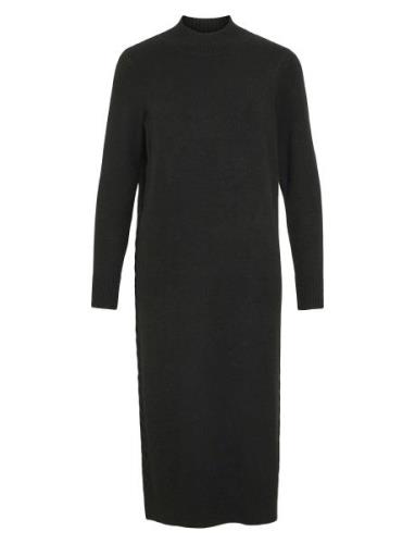 Vikiku L/S High Neck Midi Knit Dress/Pb Maxiklänning Festklänning Blac...