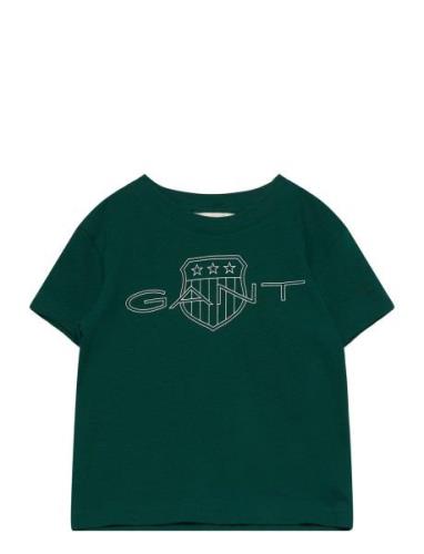 Relaxed Contrast Shield T-Shirt Tops T-shirts Short-sleeved Green GANT