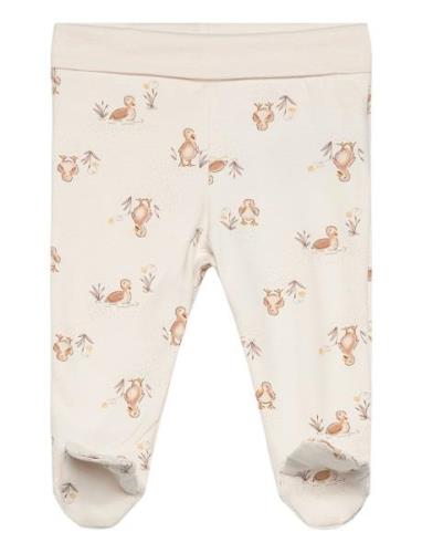 Fixoni Pants W. Feet - Aop Beige