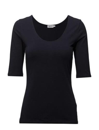 Filippa K Cotton Stretch Scoop Neck Top Blå