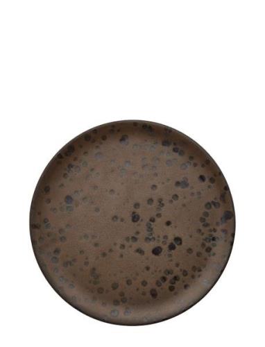 Aida Raw Nordic Brown - Dess. Plate Brown Spotted 1 Pcs 20 Cm. Brun