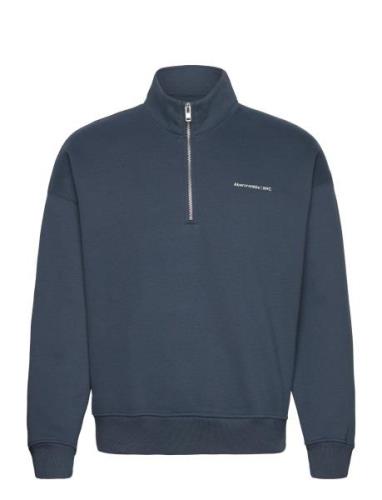 Abercrombie & Fitch Anf Mens Sweatshirts Marinblå