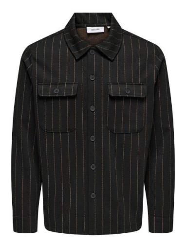 ONLY & SONS Onskodyl Pinstripe Overshirt Svart