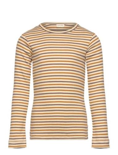 Petit Piao T-Shirt L/S Modal Striped Beige