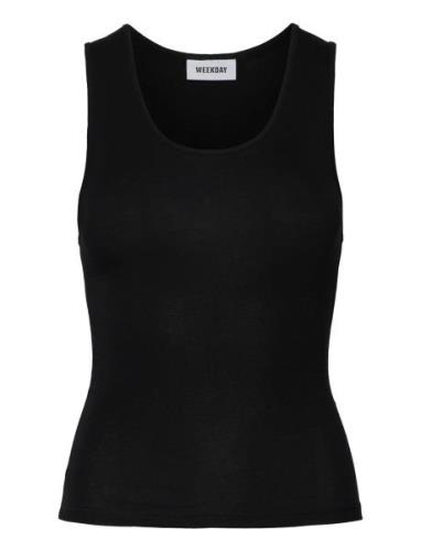 Weekday Smooth Fitted Tank Top Svart