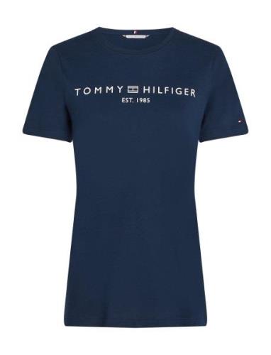 Tommy Hilfiger Reg Corp Logo C-Nk Ss Marinblå