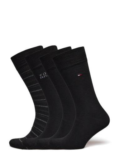 Tommy Hilfiger Th Men Sock 4P Tin Giftbox Tommy Stripe Svart