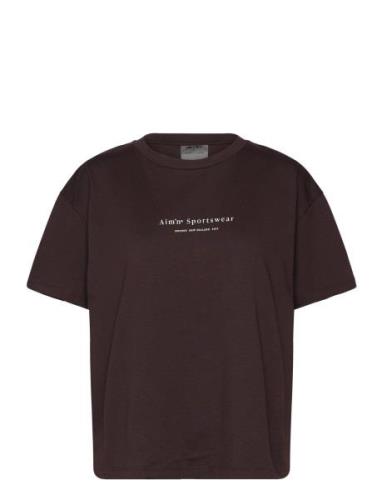 Aim´n Serif Boxy T-Shirt Brun