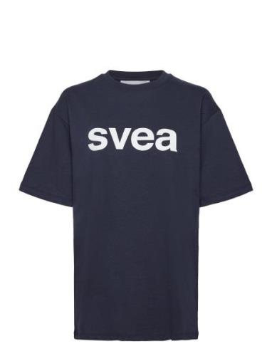 Svea Smaustin Boxy Logo Ss T-Shirt Marinblå