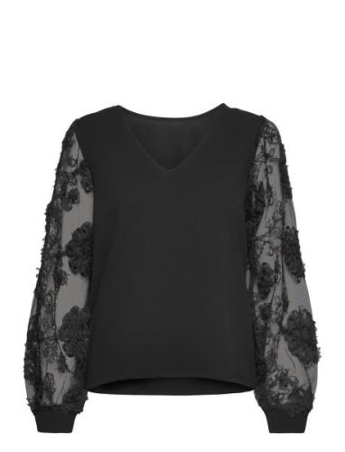 Vero Moda Vmemmaly Ls V- Neck 2-Way Top Jrs Ga Svart