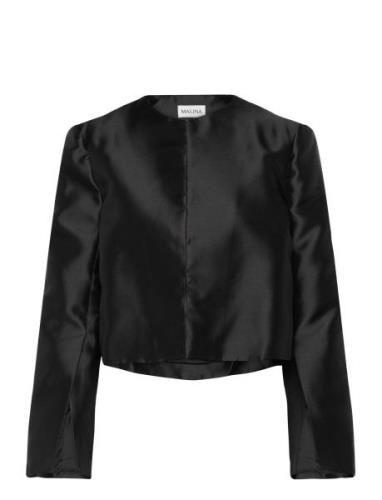 Malina Ruthie Cropped Long Sleeve Blouse Svart