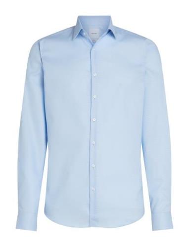 Calvin Klein Non Iron Tonal Strct Slim Shirt Blå