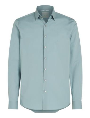 Calvin Klein Poplin Stretch Slim Shirt Blå